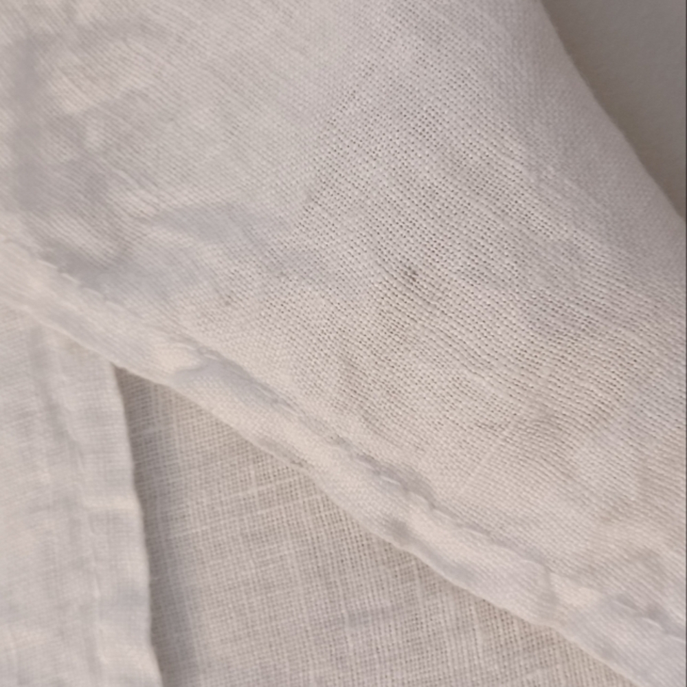 Terzo Millennio Italy White 100% Linen Coastal Lagenlook Sz M Tunic Top - Picture 11 of 13